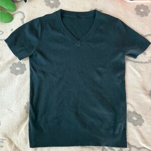Dark greenish blue sweater tee